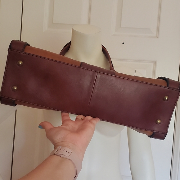 Fossil Vintage Reissue Brown/Tan Leather Satchel - Picture 5 of 8